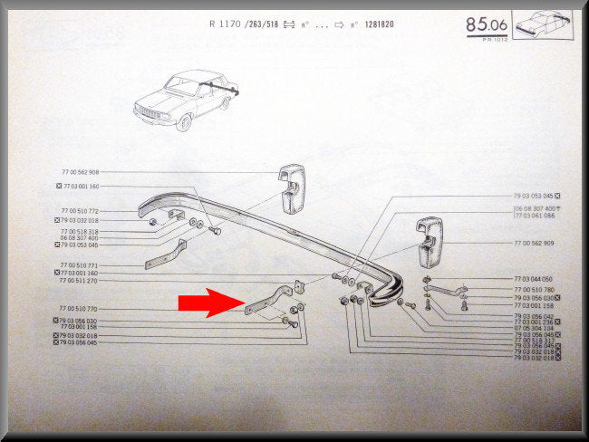 Bumpersteun links achter – Renault 12 – OEM 7700510770