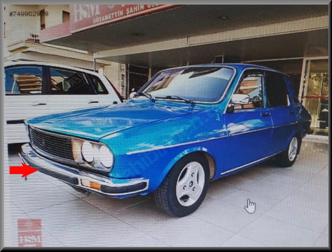 Bumper voorzijde met rubber strip – Renault 12 type 2