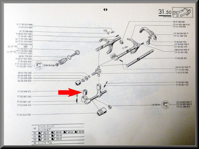 Silent bloc tringlerie de boîte – Renault 12 – Renault 16 - Renault 5 - OEM 7700544671A