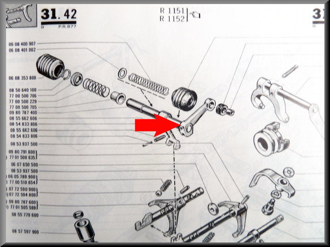 Gear shift lever (4 speed) – Renault 16 – OEM 888334
