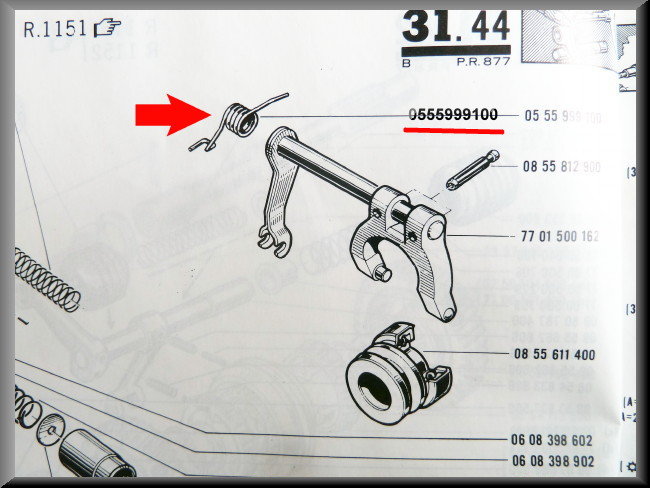 Ressort d'arbre de transmission – Renault 16 – OEM 0555999100