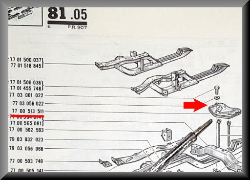 Accubak – Renault 12 – Renault 15 - Renault 17 - OEM 7700513511
