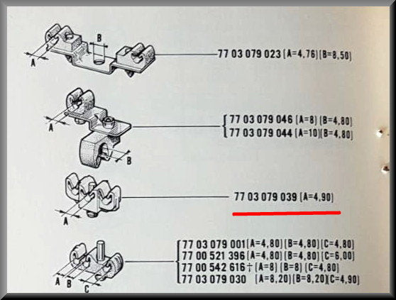 Brake pipe fuel pipe clamp (triple) – Renault 12 – Renault 15 - Renault 17 - Renault 16 - OEM 7703079039