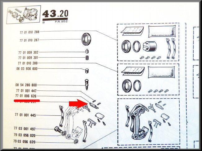 Remklauw borgplaatjes – Renault 12 Gordini – Renault 17 Gordini - OEM 7701006626