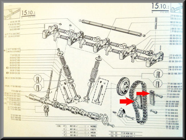 Guides de chaîne de distribution R12 Gordini