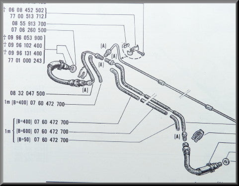 Remleidingset voorzijde – Renault 16