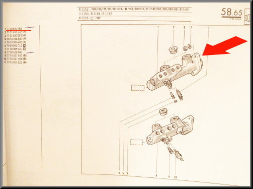 Hoofdremcilinder – Renault 16 TX, TL – OEM 7700590483