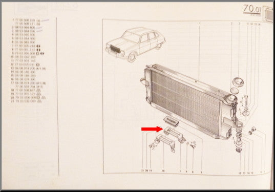 Support de radiateur – Renault 16 – OEM 7700505248