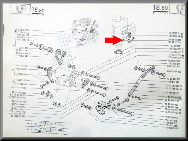 Borgplaatje ontstekingsunit – Renault 16 – OEM 0555485600
