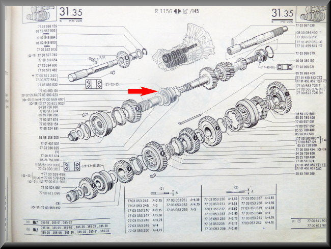 Bearing primary shaft (25-52-35 mm) (385 gearbox) – Renault 16 – OEM 7703090032