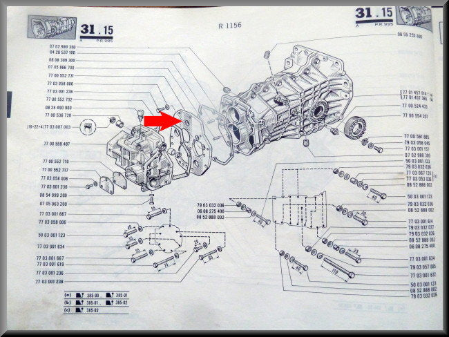Intermediate plate (5 gear) – Renault 16 – OEM 7700552731