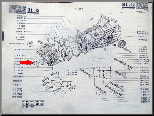 Afsluitplaatje einddeksel (5 bak) – Renault 16 – OEM 7700552717