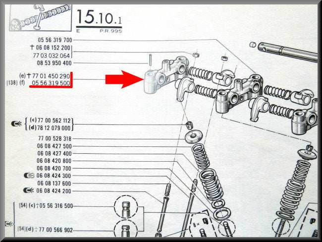 Axe de culbuteurs (avec alésage) – Renault 16 TX, TS – OEM 7701450290