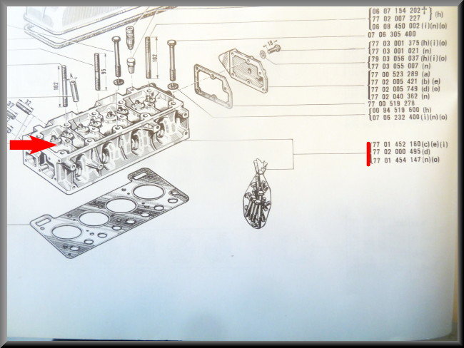 Culasse (révisée Hors consigne de 300 euros pour l'échange standard) – Renault 12 – Renault 15 - Estafette - Renault 5 - OEM 7701452160