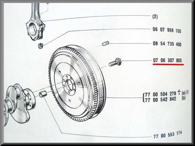 Flywheel bolt M9 x 1.0 – Renault 12 – Renault 15 - Renault 17 - Renault 16 - OEM 0706307900