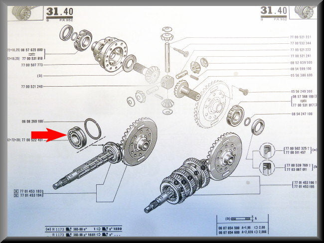 Pignonas lager (72-32-20/21 mm) – Renault 12 Gordini – Renault 17 Gordini - OEM 7700522451