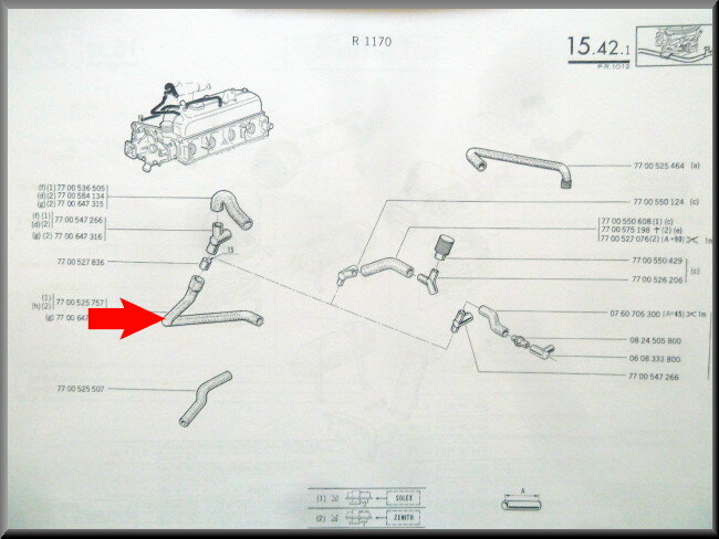 Luchtfilter slang – Renault 12 – OEM 7700525757