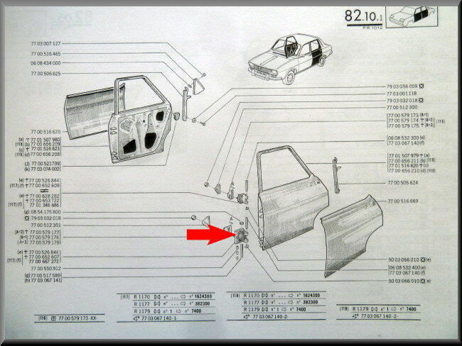 Portier scharnier – Renault 12 – OEM 7700526844