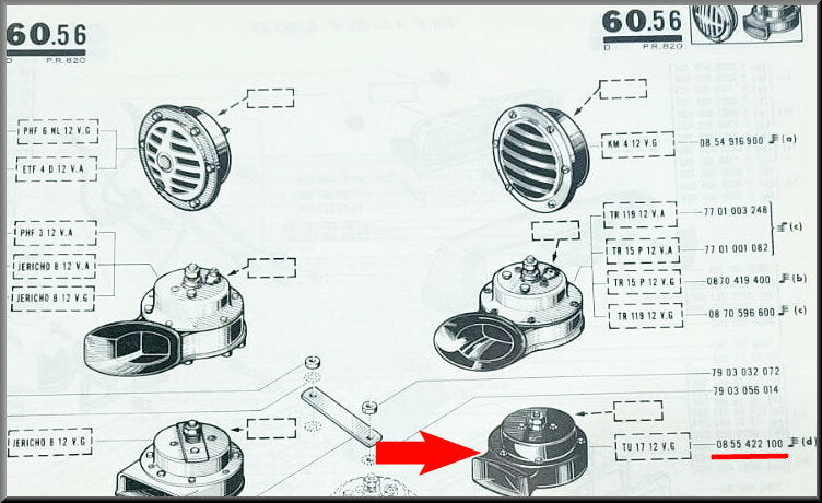 Horn – Renault 12 – Renault 15 - Renault 17 - Renault 16 - OEM 0855422100