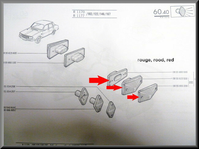 Parking light unit left – Renault 12 –Renault 16 - Renault 17 - Renault 16 - OEM 0855693100 / 0855615600
