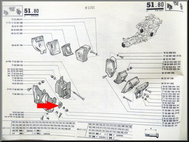 Borgplaat versnellingsbak steun – Renault 16 – OEM 7700502023