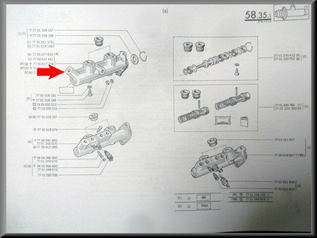 Master cylinder – Renault 16 - Renault Alpine - various Renault models – OEM 7700577839 / 7700617441
