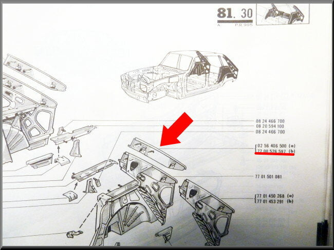 Dakgoot links – Renault 16 – OEM 0256406500
