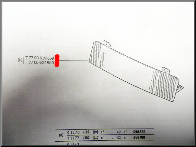 Kentekenplaat – Renault 12 – OEM 7700627950