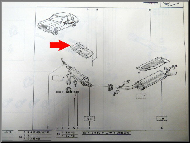 Hitteschild – Renault 14 – OEM 7700642637 – NOS