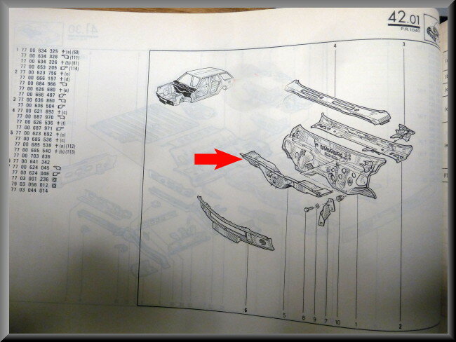 Dwarsbalk voorzijde – Renault 18 - Renault Fuego – OEM 7700703836 – NOS