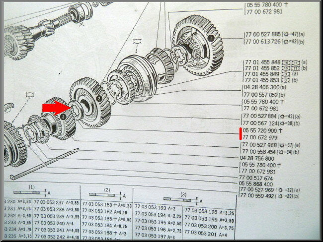 Opsluitring tandwielen secundaire as – Renault 12 – Renault 16 - OEM 0555720900
