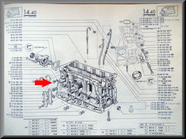 Bouchon de vidange du circuit de refroidissement – Renault 16 – OEM 7700503539