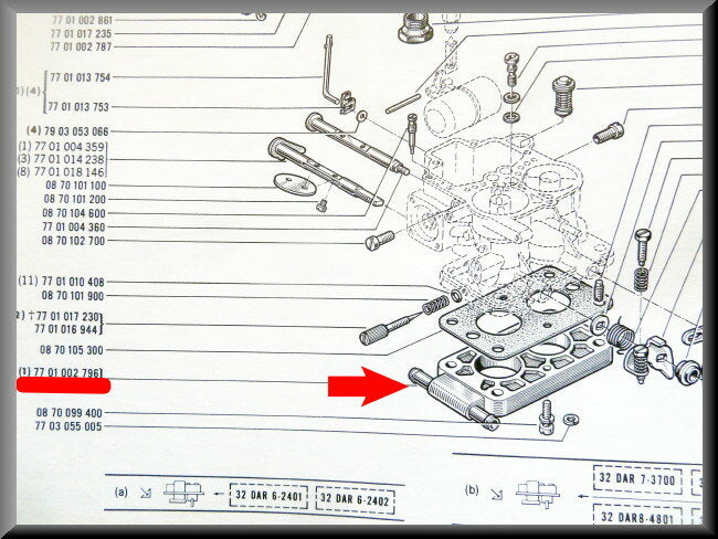 Plaque réchauffeur carburateur – Renault 16 – OEM 7701002796 – Occasion