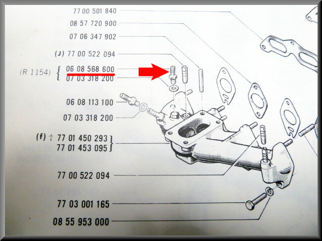 Nippel vacuüm slang rembekrachtiger – Renault 16 TX, TS – OEM 0608568600