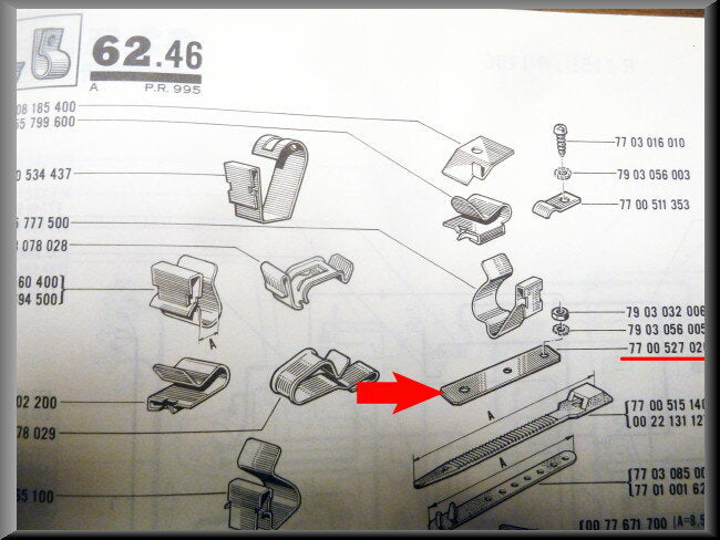 Steunplaatje km kabel – Renault 16 – OEM 7700527020