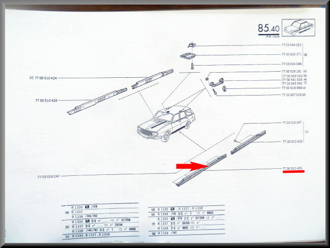 Sierlijst dorpel voorzijde links – Renault 12 – OEM – NOS