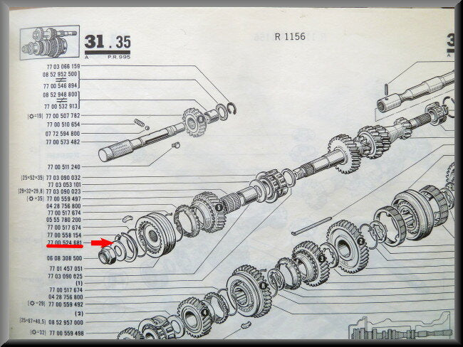 Schotelveer primaire as – Renault 16 – OEM 7700524681