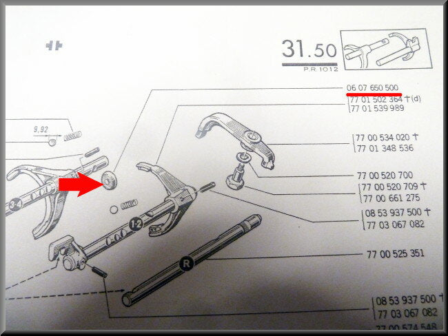 Rondelle d'arrêt axe de sélecteur de vitesses – Renault 12 – Renault 15 - Renault 16 - OEM 0607650500
