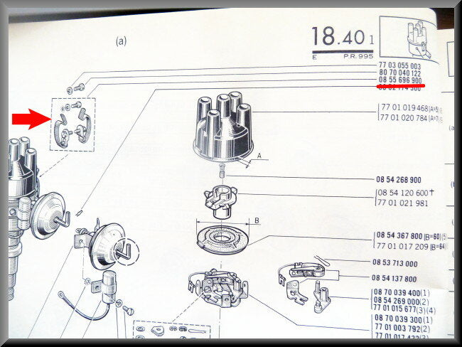 Distributor cap clamp set Ducellier – Renault 16 – OEM 0855696900