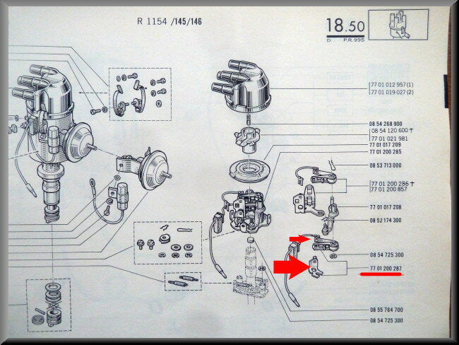 Alternator carbon brush set – Renault 16 – OEM 7701200287