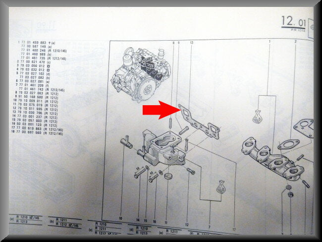 Pakking inlaatspruitstuk – Renault 14 – OEM 7910030796 – NOS