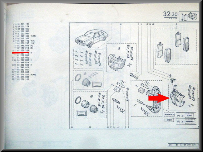 Étrier gauche – Renault 14 – OEM 7701201108 – NOS