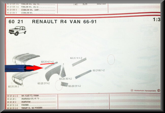 Montagestrip voorscherm links – Renault 12 – OEM 1100506077 / 602842