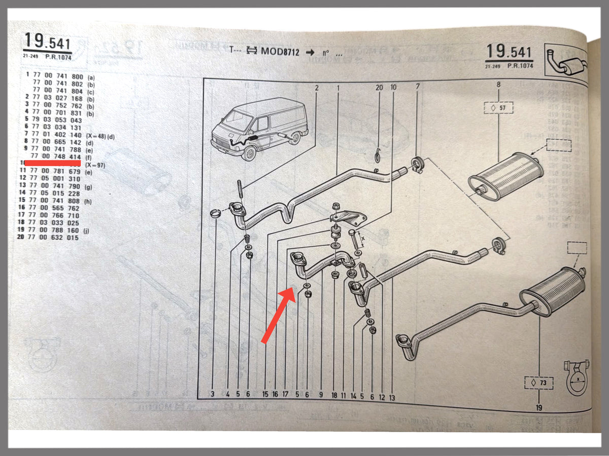 Uitlaat vlampijp - Renault Trafic - OEM 7700748414 / 7700741788