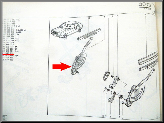 Ruithef mechaniek achter rechts – Renault 14 – OEM 7701348793 – NOS
