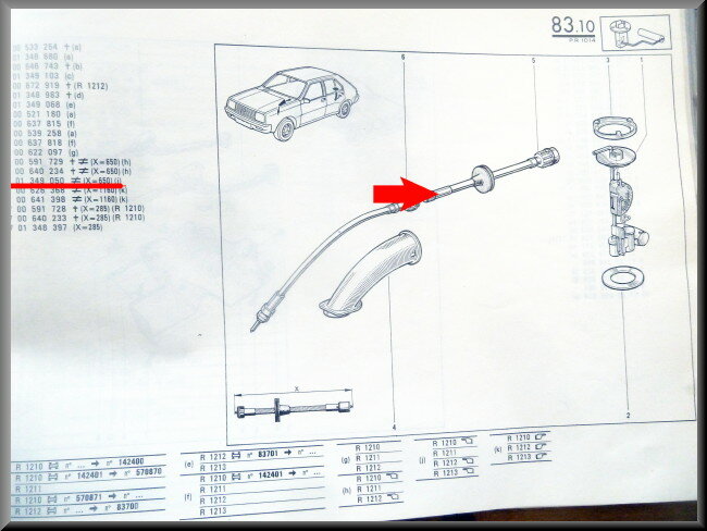 Km teller kabel – Renault 14 – OEM 7701349050 – NOS