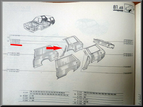 Slotplaat rechts – Renault 12 – OEM 7700506628 – NOS