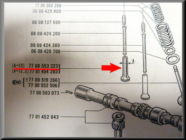 Valve tappet 12 mm – Renault 12 Gordini – OEM 7700553223