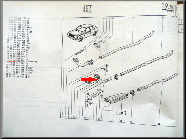 Uitlaat vlampijpje – Renault 14 – OEM 7700590143