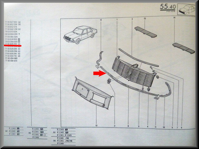 Baguette de pare-chocs avant – Renault 18 – FEO 7700639293 – NOP